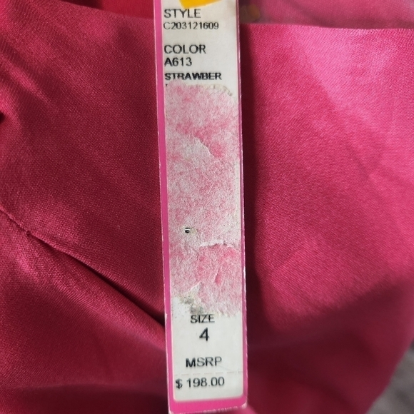 New Alice + Olivia Arthur Silk Blend Crepe Pants in Strawberry 4 - Picture 7 of 8